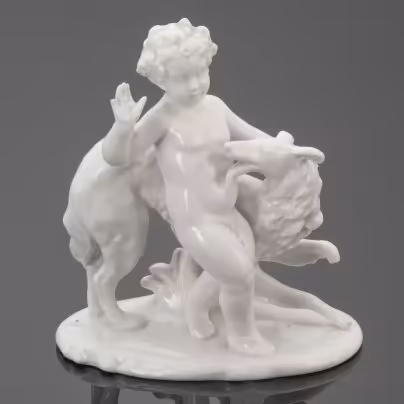 Статуэтка "Путти с борзой", Schaubach-Kunst