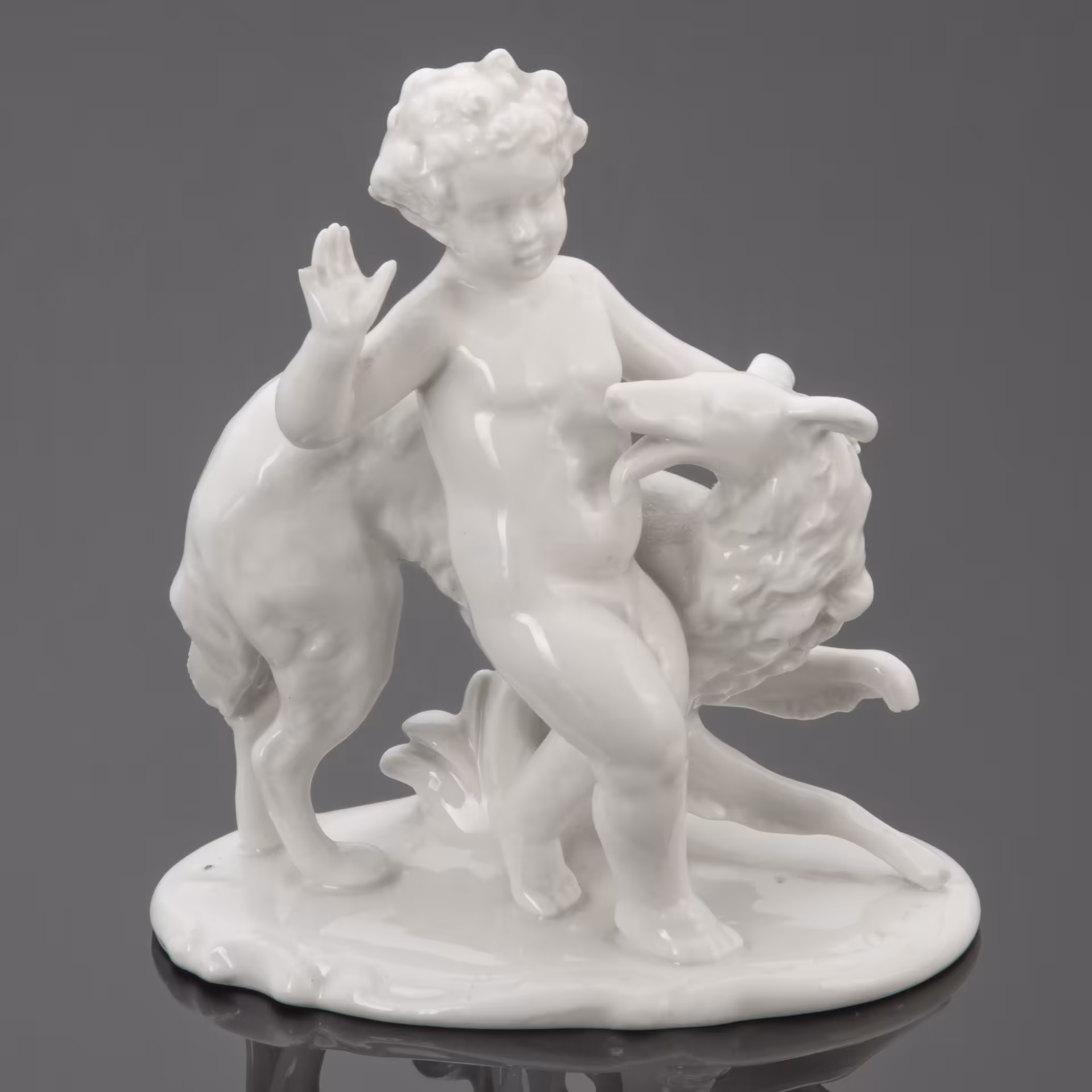 Статуэтка "Путти с борзой", Schaubach-Kunst
