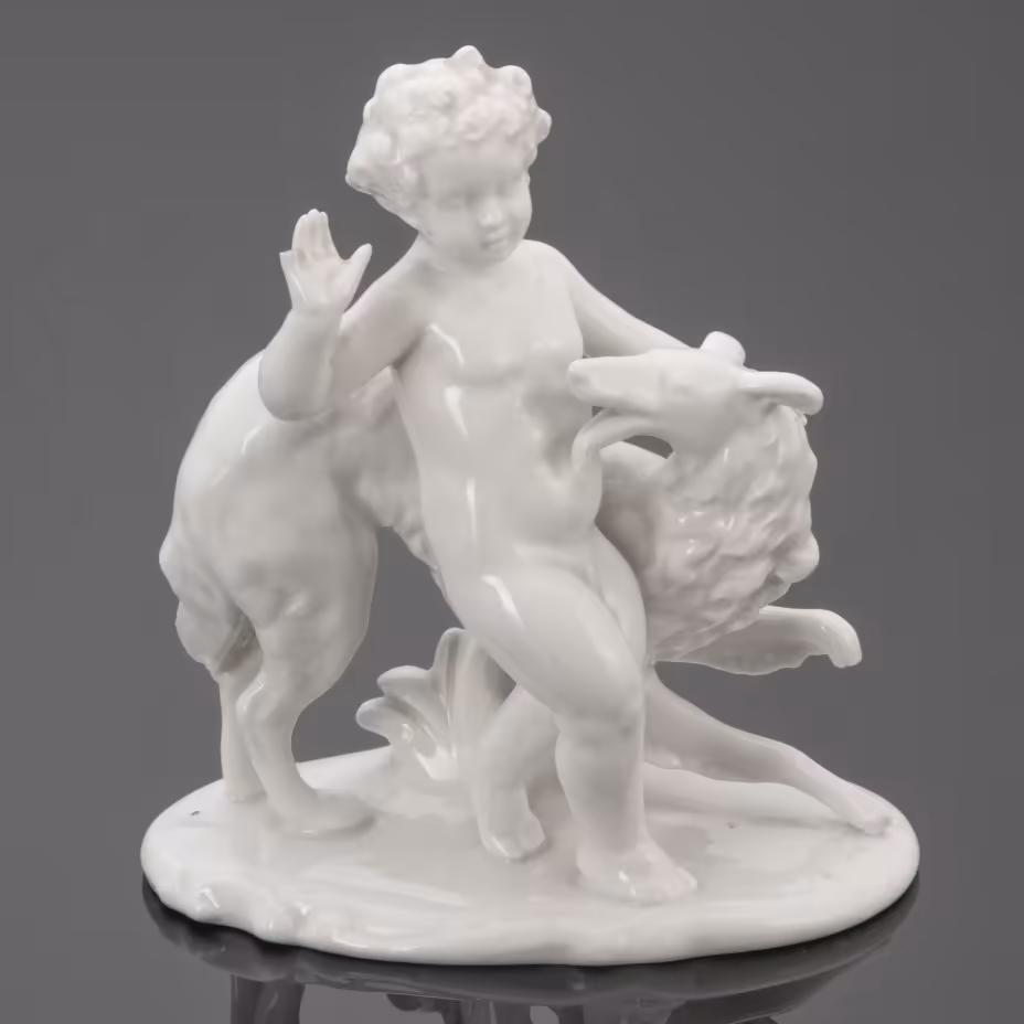 Статуэтка "Путти с борзой", Schaubach-Kunst
