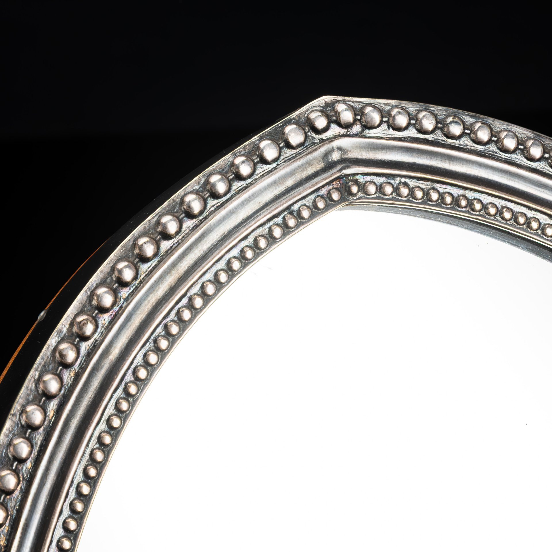 Зеркало настольное в фигурной раме, металл, серебрение, дерево, зеркало, Fraget (Фабрика серебряных и плакированных изделий Иосифа Фраже), Царство Польское, 1850-1870 гг.