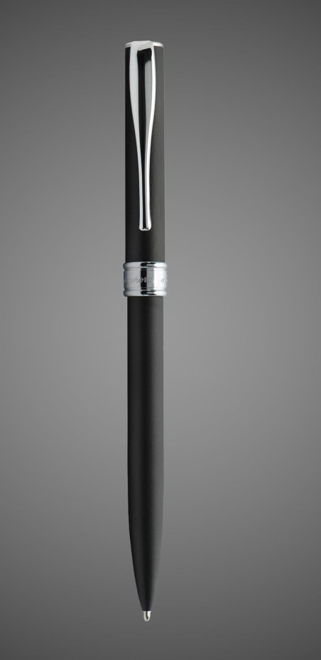 Шариковая ручка Aurora Magellano Big Black CT, в подарочной коробке, Лаки и смолы: смола эпоксидная, хром