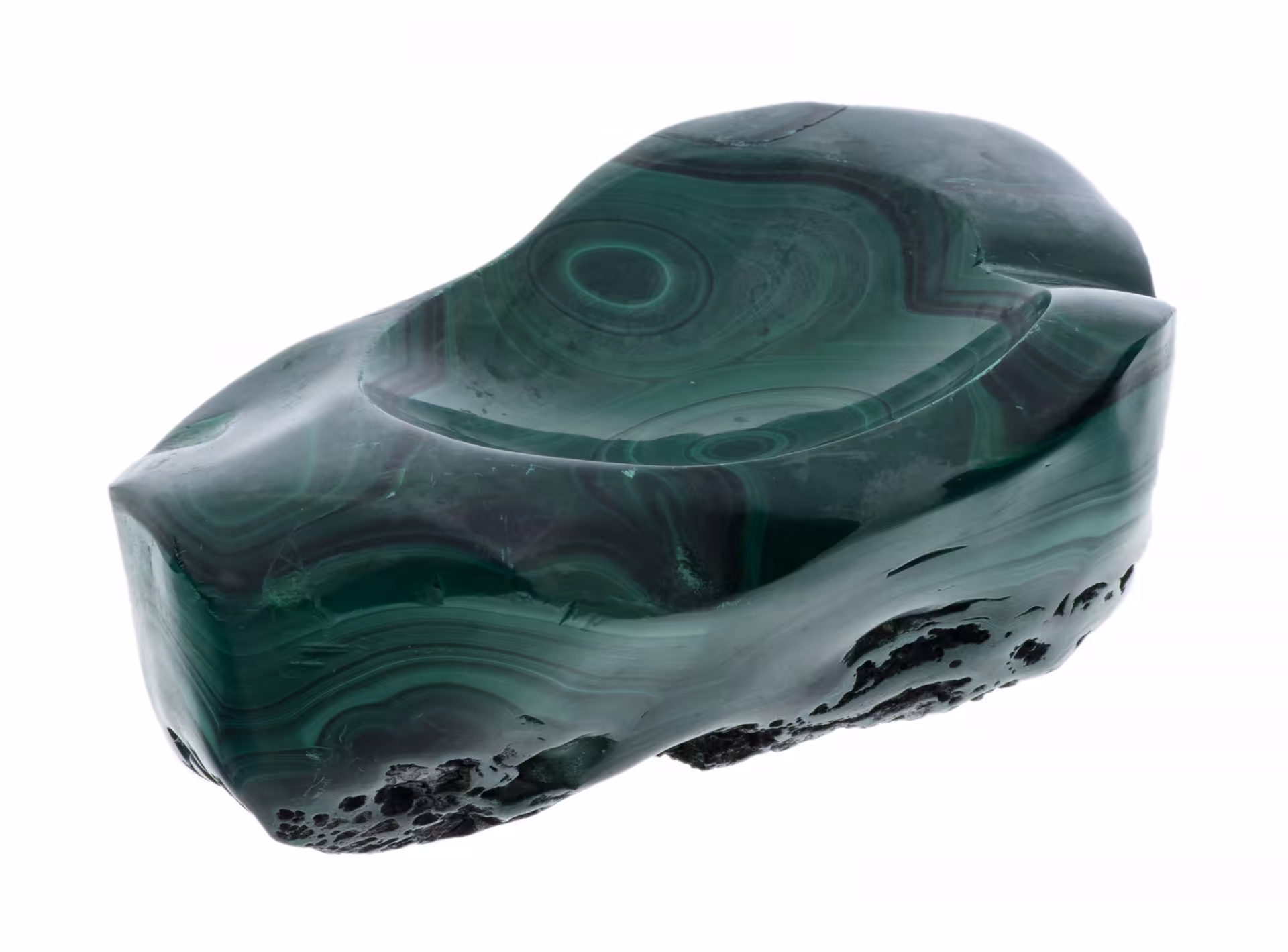 Пепельница, малахит, шлифовка, СССР, 1960-1980 гг.