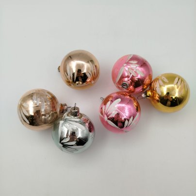 Набор ёлочных игрушек "Шары", стекло, роспись, металл, СССР, 1970-1990 гг.