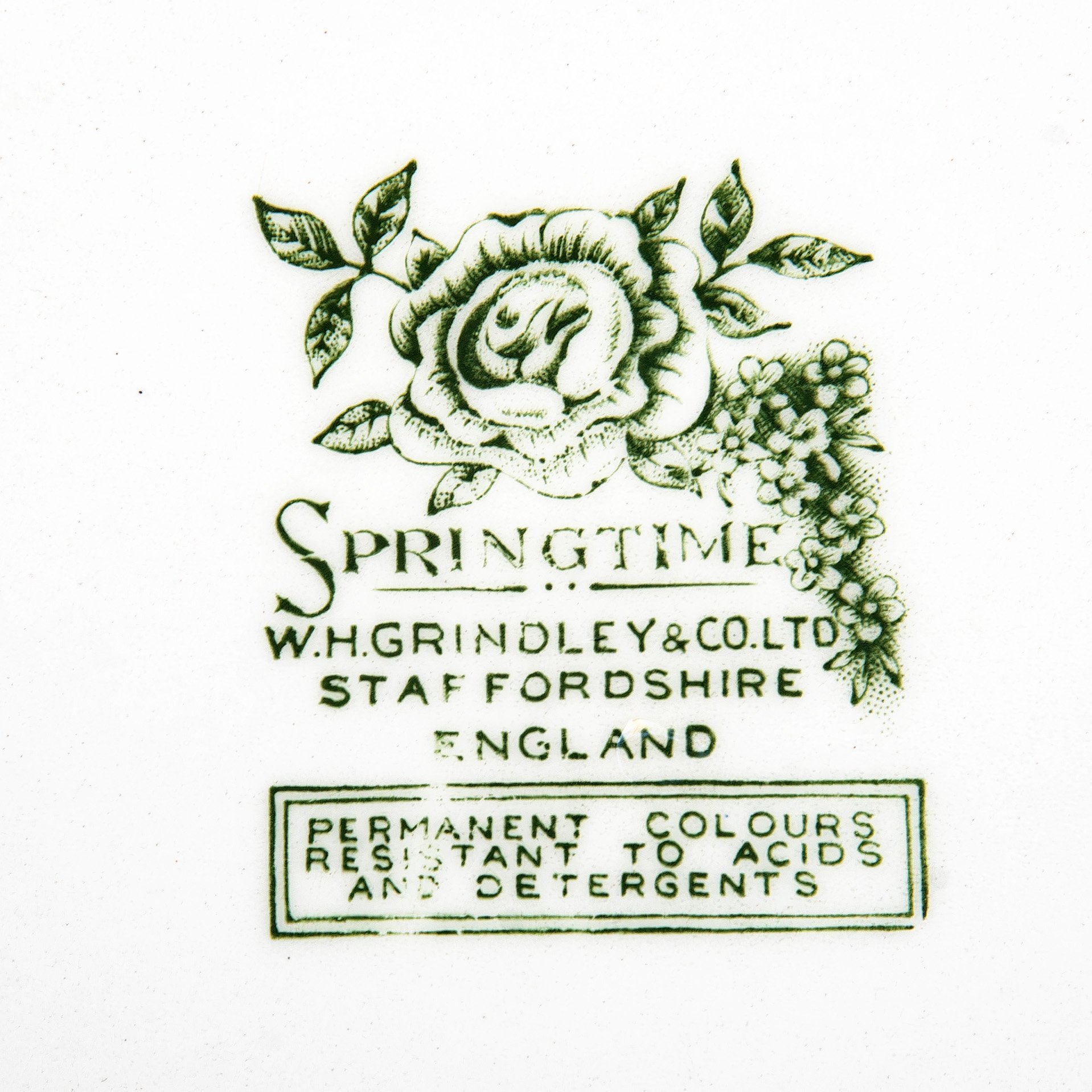 Набор из трех тарелок с растительным декором в зеленой гамме