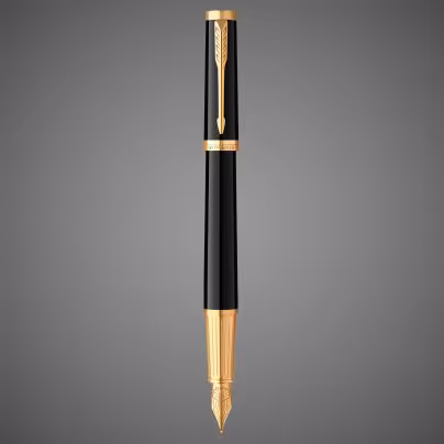 Перьевая ручка Parker "Ingenuity Black GT" перо: F, цвет чернил: blue/black, в подарочной упаковке.