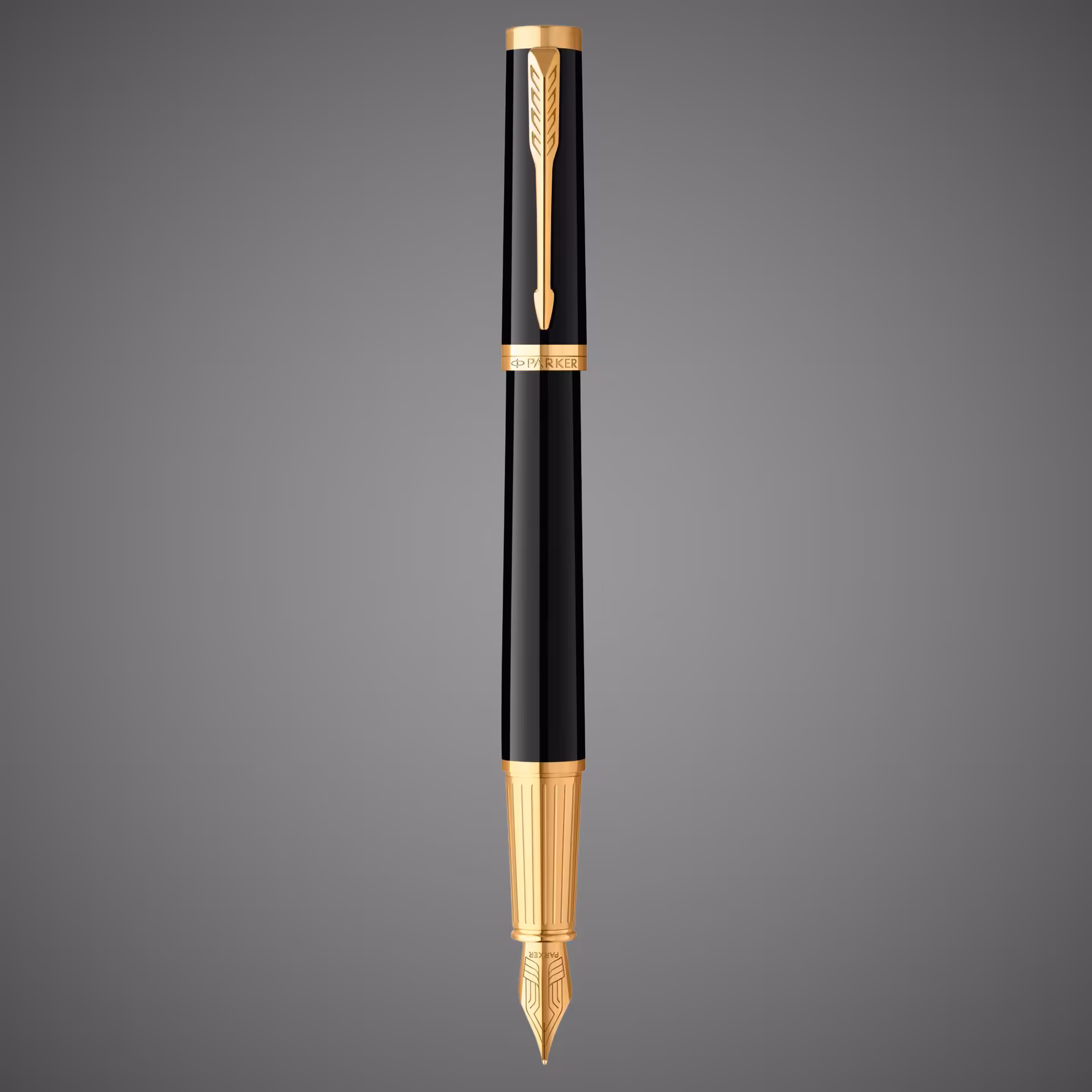 Перьевая ручка Parker "Ingenuity Black GT" перо: F, цвет чернил: blue/black, в подарочной упаковке.