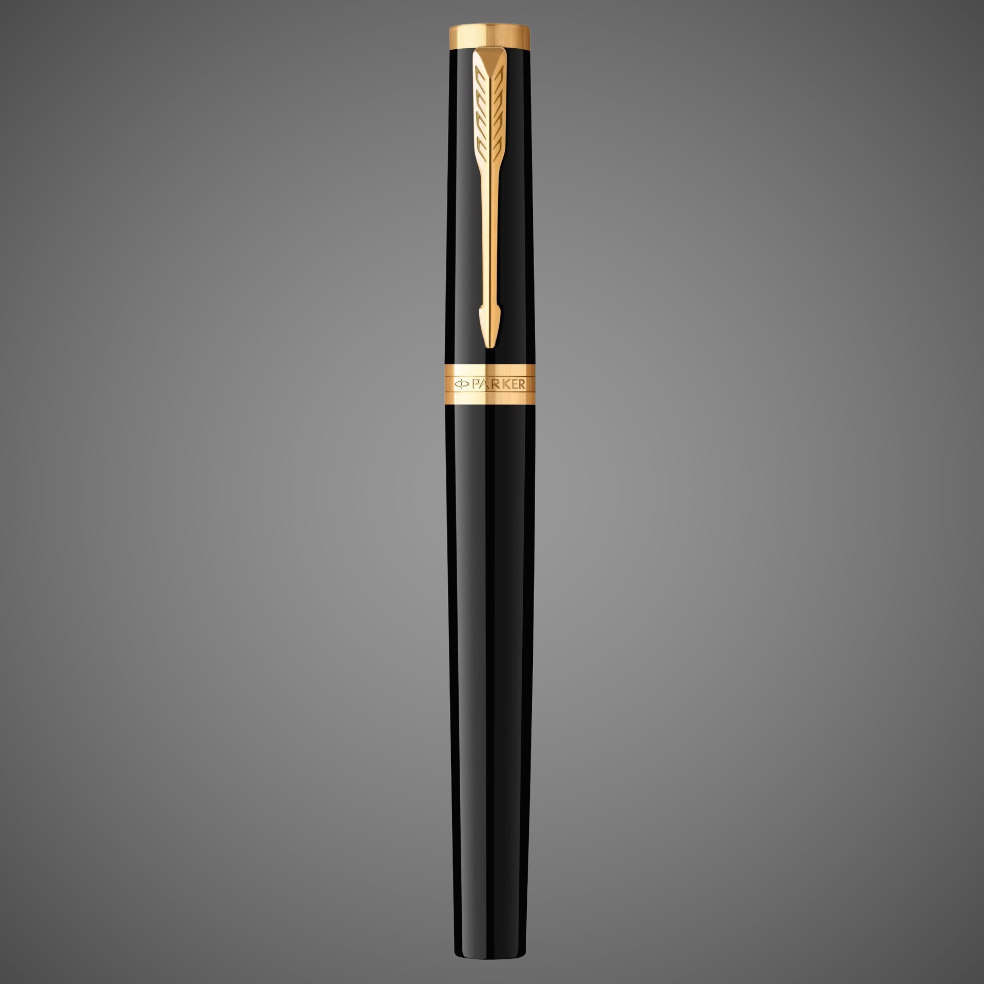 Перьевая ручка Parker "Ingenuity Black GT" перо: F, цвет чернил: blue/black, в подарочной упаковке.