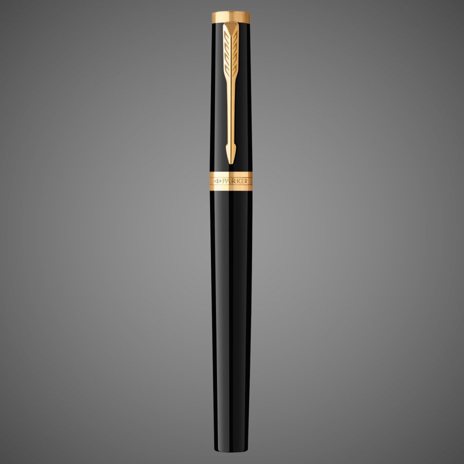 Перьевая ручка Parker "Ingenuity Black GT" перо: F, цвет чернил: blue/black, в подарочной упаковке.