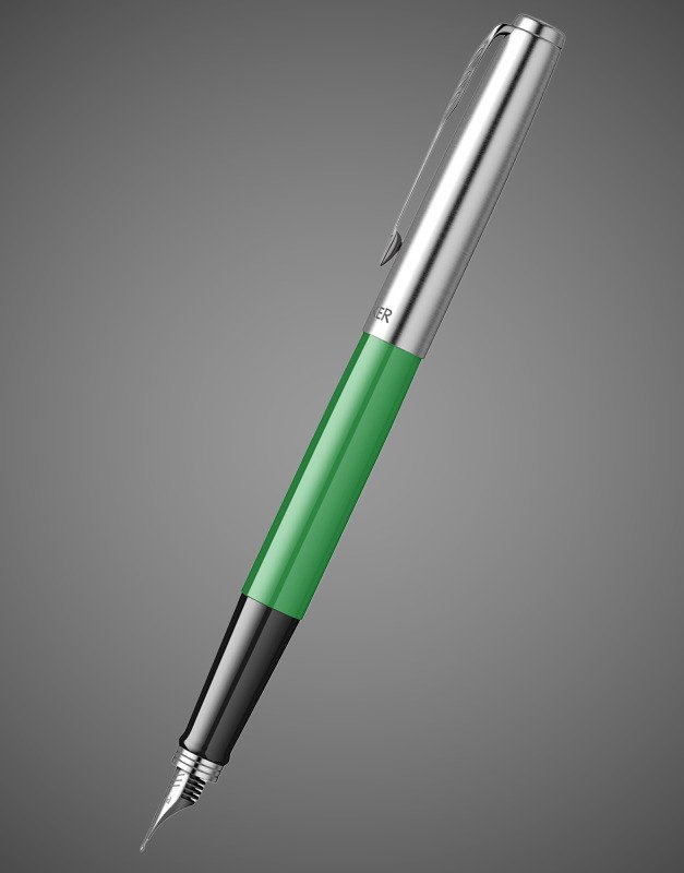 Перьевая ручка Parker Jotter, цветOriginals Green CT, цвет чернил синий/черный, толщина линии M, В БЛИСТЕРЕ, Металлы: нержавеющая сталь, пластик