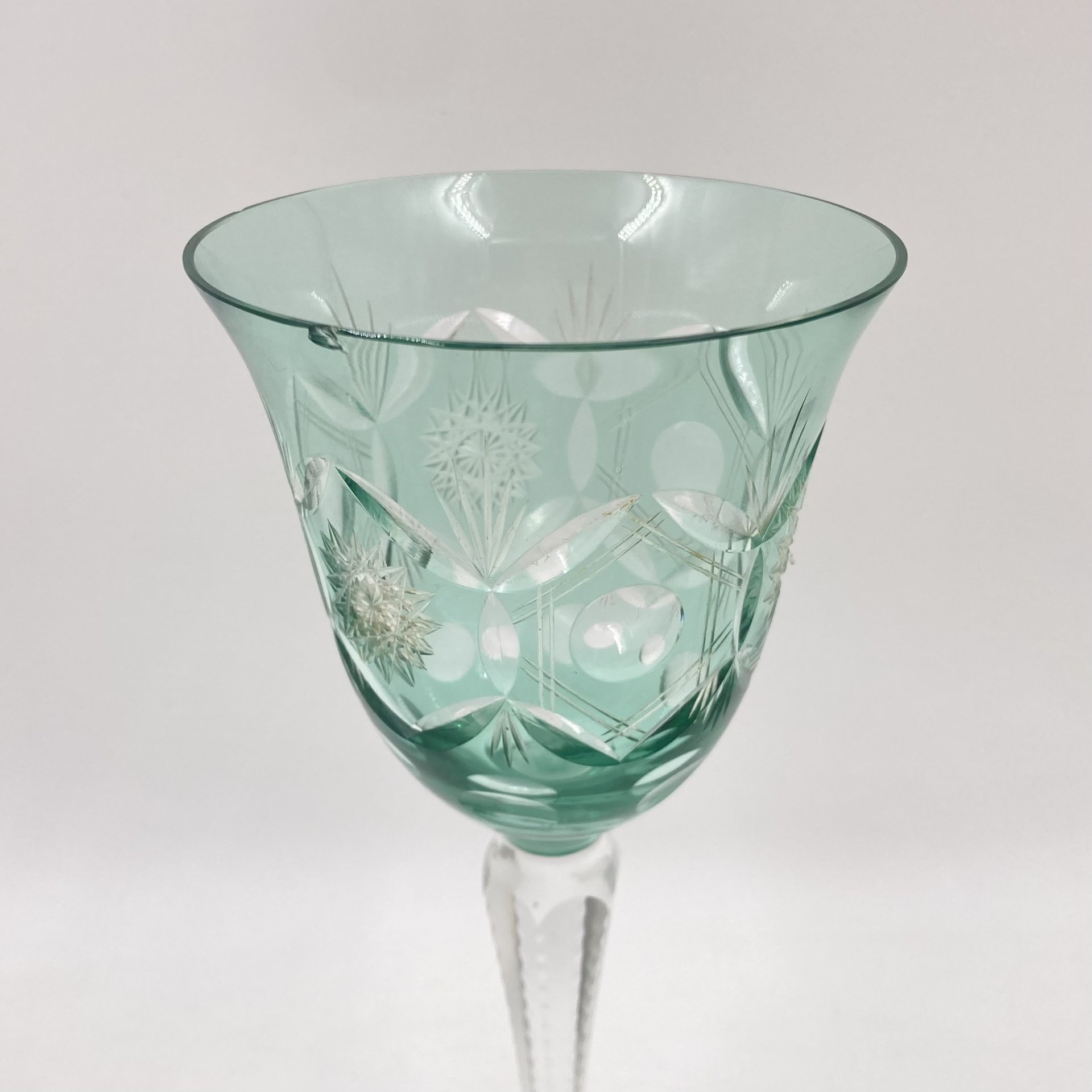 Бокал с резным узором, стекло, алмазная грань, Западная Европа, 1970-1990 гг. — фото 3