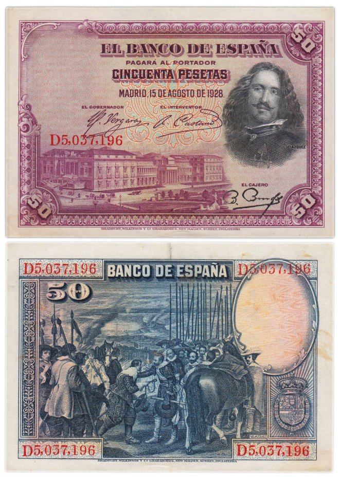 Испания 50 песет 1928 (Pick 75)