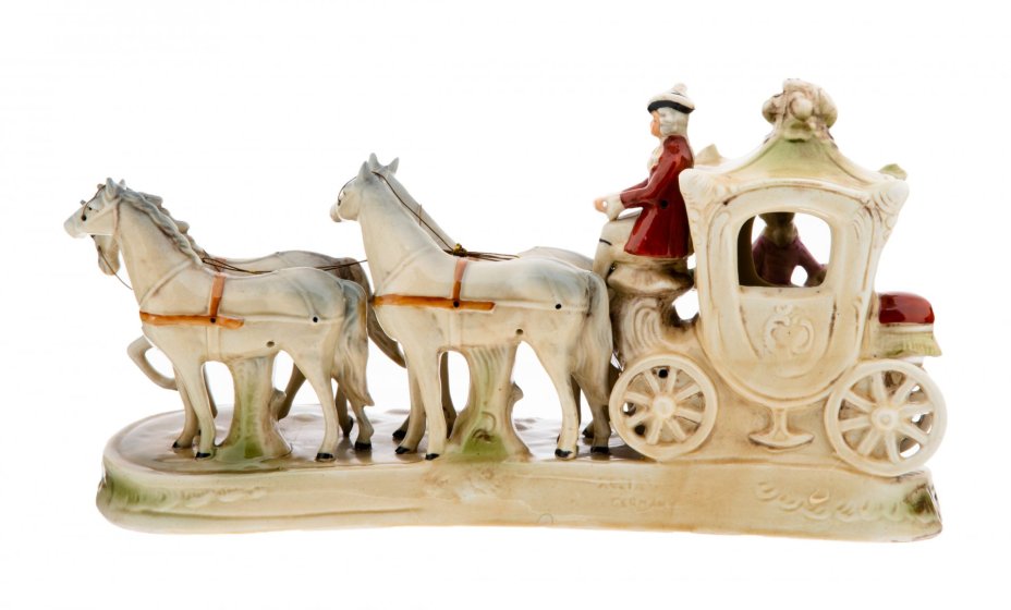 Статуэтка "Экипаж", фарфор, роспись, мануфактура "Sandizell Porcelain", Германия, 1950-1970 гг., Sandizell Porzellan