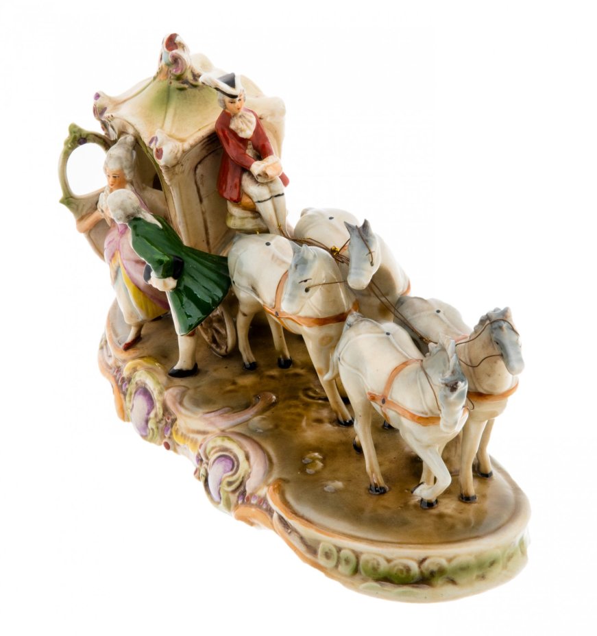 Статуэтка "Экипаж", фарфор, роспись, мануфактура "Sandizell Porcelain", Германия, 1950-1970 гг., Sandizell Porzellan