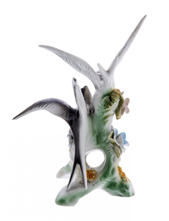 Статуэтка "Ласточки", фарфор, роспись, Cluj-Napoca, Румыния 1950-1960 гг., Cluj-Napoca Porcelain