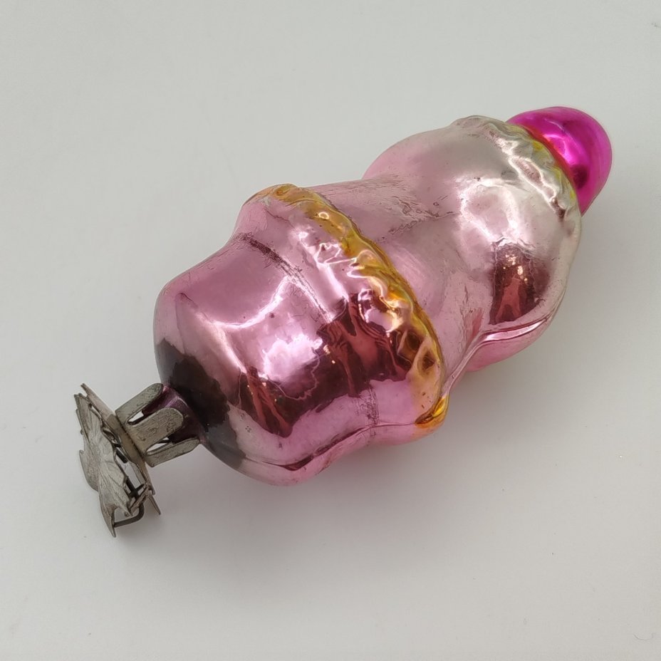 Игрушка елочная на прищепке "Мачеха" из сказки "Морозко", стекло, роспись, металл, Завод стеклянных ёлочных украшений и оптических изделий, г. Москва, СССР, 1950-1960 гг.