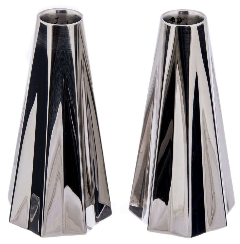 Подсвечники парные, полированная нержавеющая сталь, компания "Georg Jensen", Дания, 2000-2018 гг.