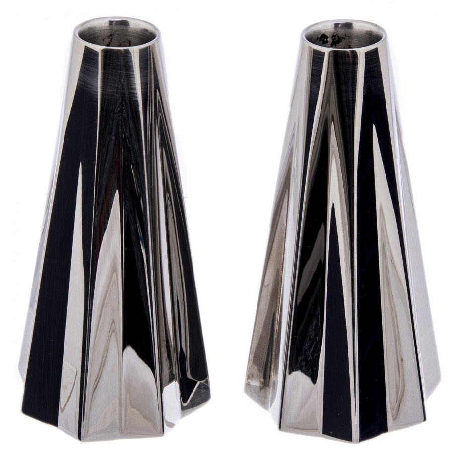 Подсвечники парные, полированная нержавеющая сталь, компания "Georg Jensen", Дания, 2000-2018 гг.