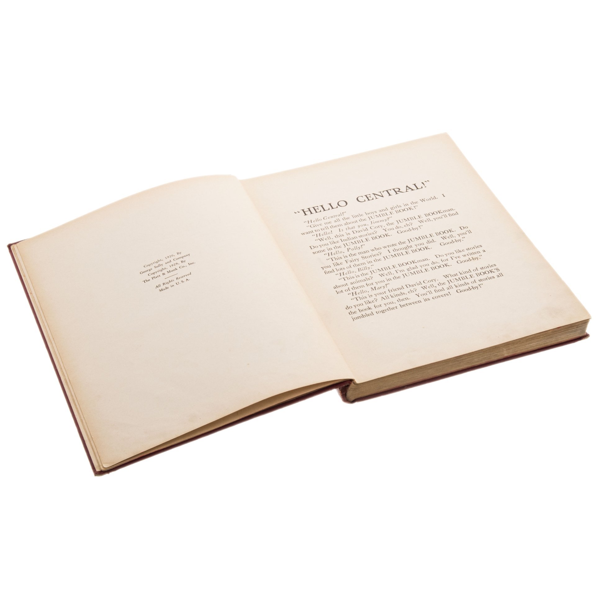 David Cory "The Jumble Book" (сборник сказочных историй на английском языке), бумага, печать, Издательство «The Platt & Munk Co.», США, 1929 г., Издательство «The Platt & Munk Co.»