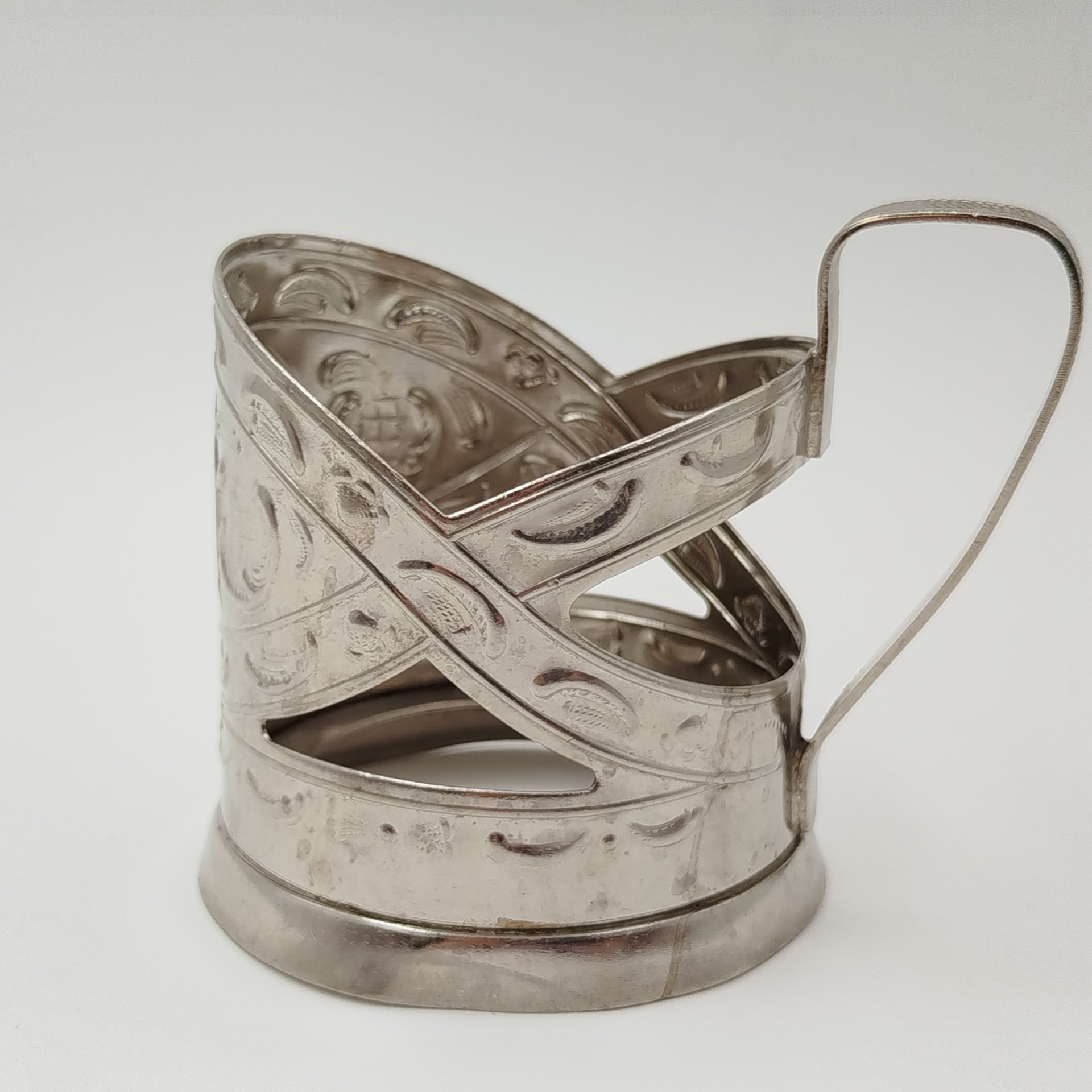 Подстаканник "Запорожье", мНЦ (медь-никель-цинк), Вольнянский завод столовых приборов им. Шевченко (ЗiШ, ЗиШ), СССР, 1970-1990 гг.