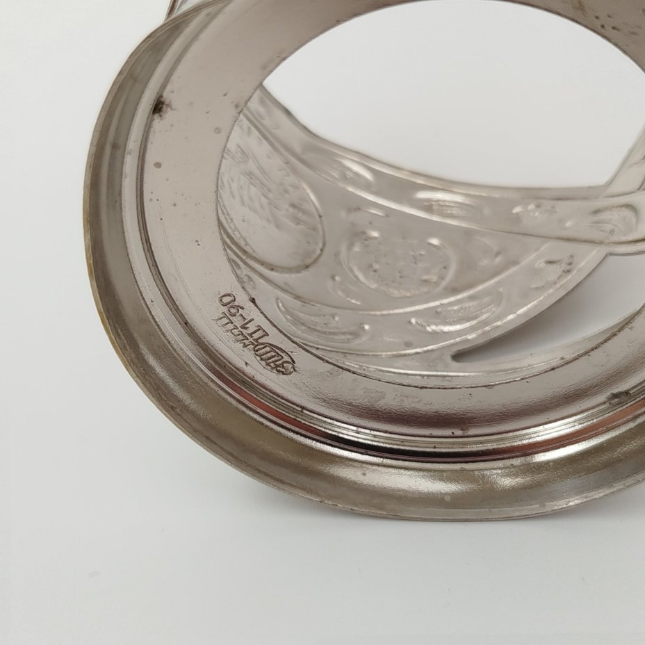 Подстаканник "Запорожье", мНЦ (медь-никель-цинк), Вольнянский завод столовых приборов им. Шевченко (ЗiШ, ЗиШ), СССР, 1970-1990 гг.