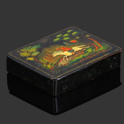 Шкатулка "Красный рассвет" (предположительно Степан Разин), автор О. Корина