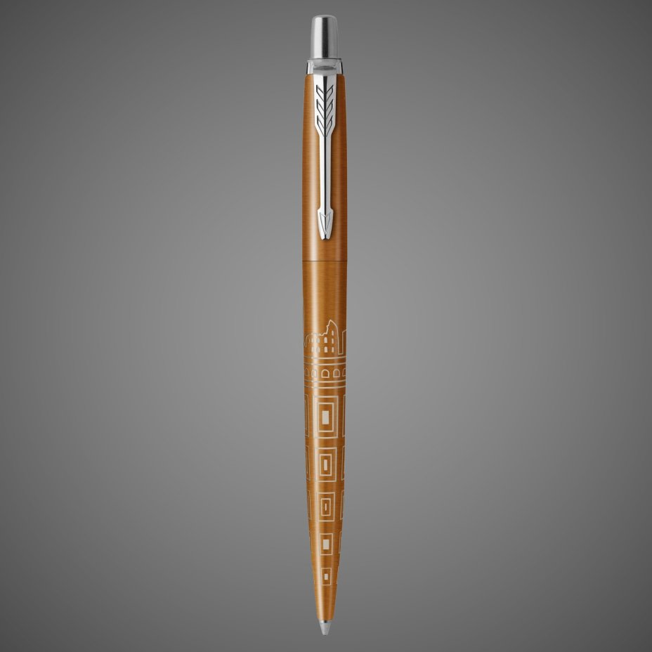 Ручка шариковая Parker "Jotter Rome Bronze CT" стержень: M, цвет чернил: blue, в подарочной упаковке., Лаки и смолы: лак, нержавеющая сталь