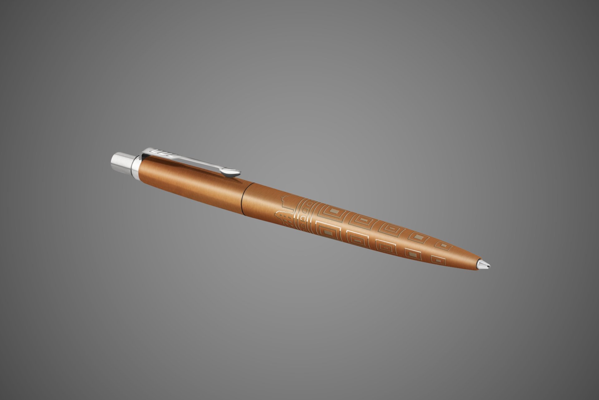 Ручка шариковая Parker "Jotter Rome Bronze CT" стержень: M, цвет чернил: blue, в подарочной упаковке., Лаки и смолы: лак, нержавеющая сталь