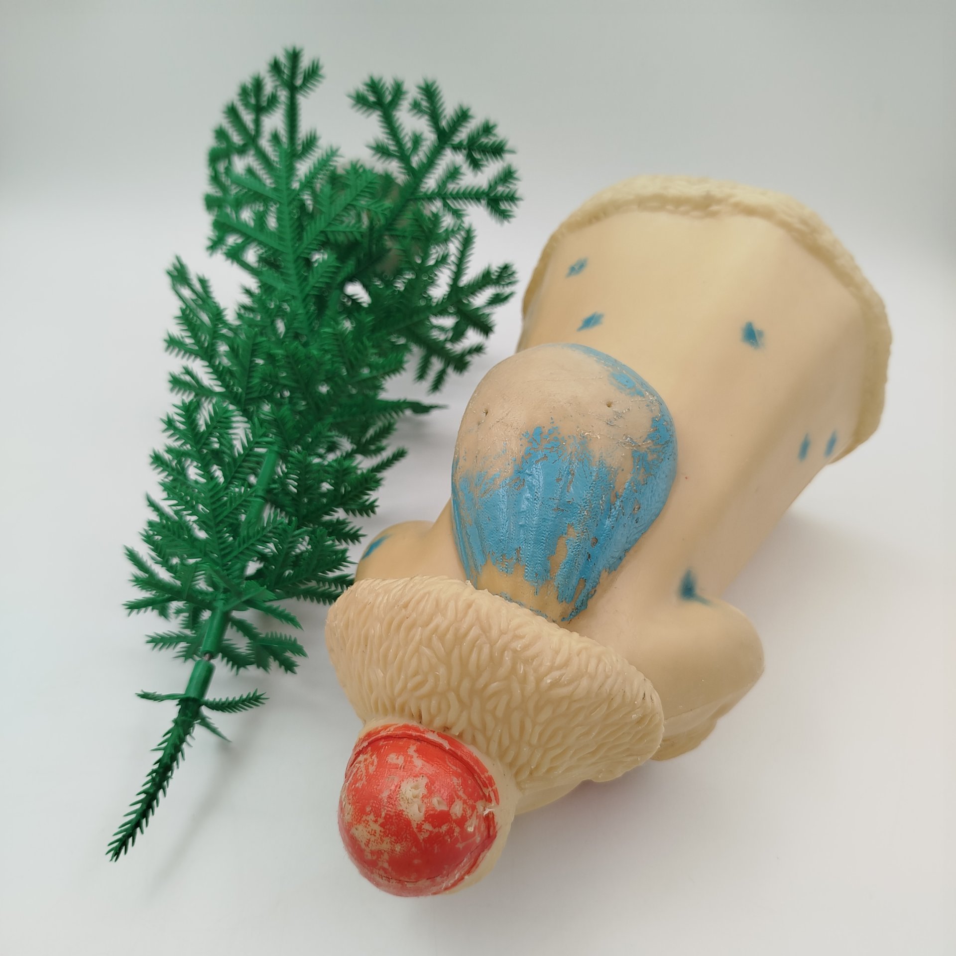 Фигуры под ёлку "Дед Мороз и елочка", пластик, краска, СССР, 1960-1980 гг.