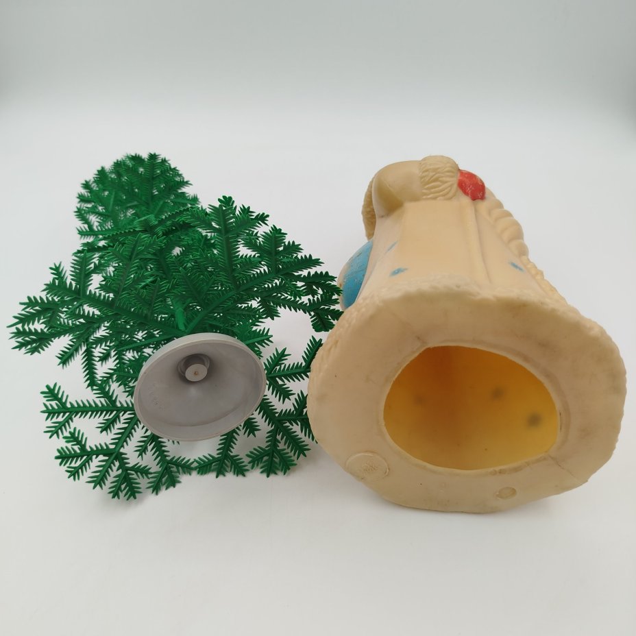 Фигуры под ёлку "Дед Мороз и елочка", пластик, краска, СССР, 1960-1980 гг.