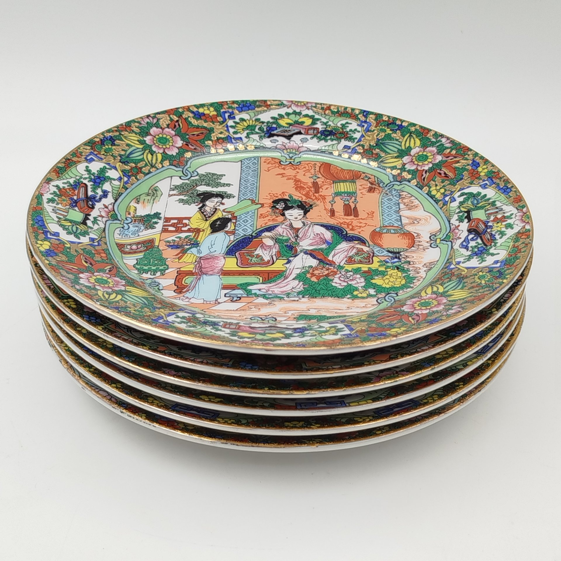 Набор тарелок на 6 персон "Благородные занятия китаянок императорского двора", компания Guangzhou Phonex