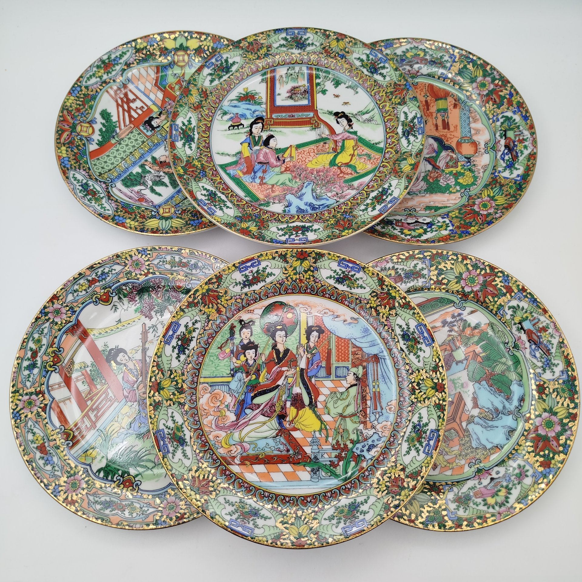 Набор тарелок на 6 персон "Благородные занятия китаянок императорского двора", компания Guangzhou Phonex