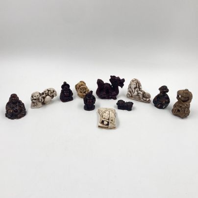 Нэцкэ катабори (набор из 11-ти статуэток), композитный материал, Азия, 1980-2000 гг.