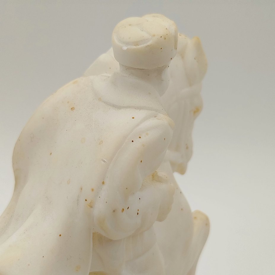 Скульптура "Красноармеец на коне" (из одноименного чернильного прибора), ангидрит, резьба