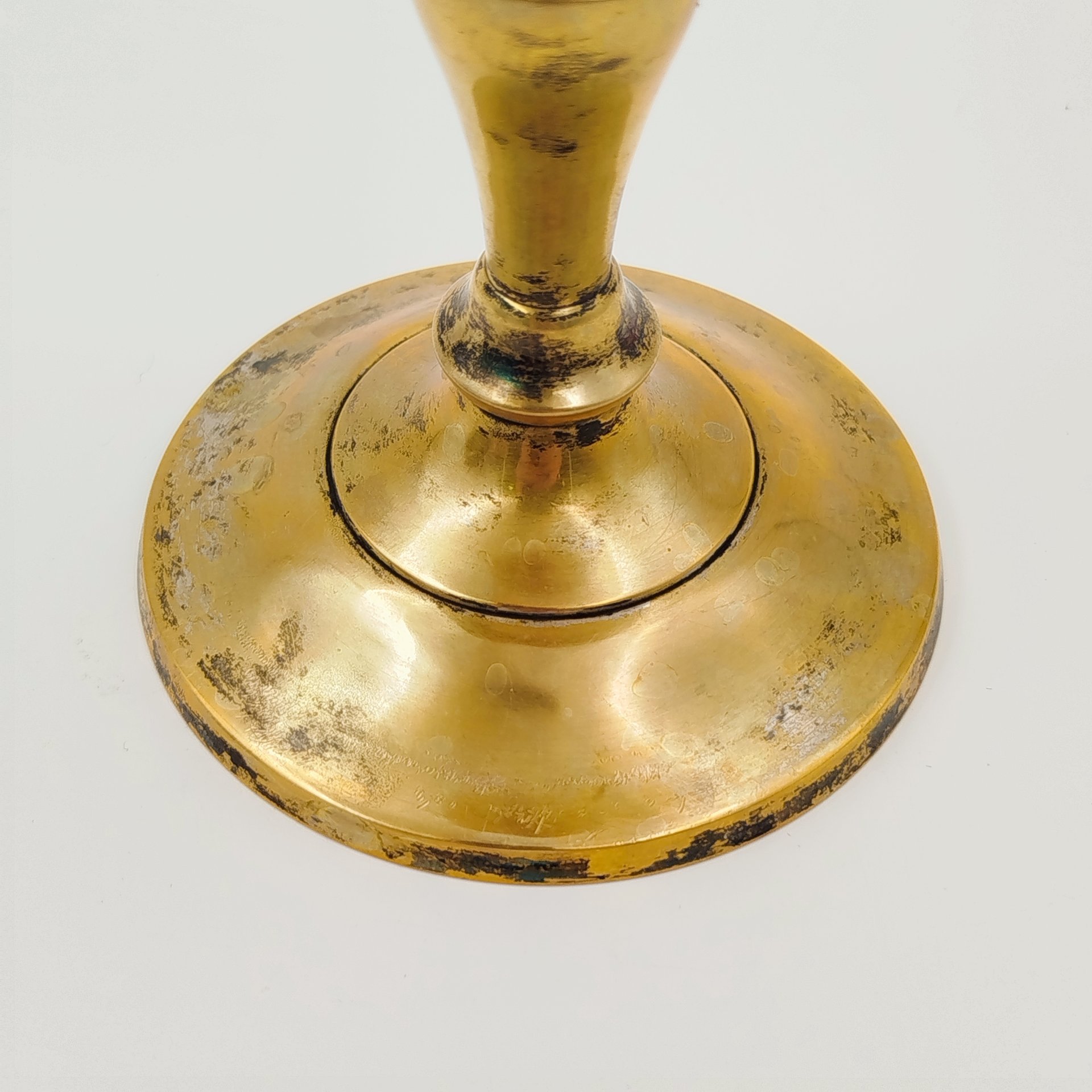 Кубок (бокал) декоративный с растительным декором в восточном стиле, латунь, гравировка, серебрение, Индия, 1970-1990 гг.