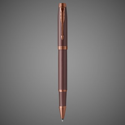 Ручка роллер Parker IM Monochrome Brown, стержень:F, цвет чернил: black, в подарочной упаковке., Покрытия: PVD-покрытие, лак, латунь
