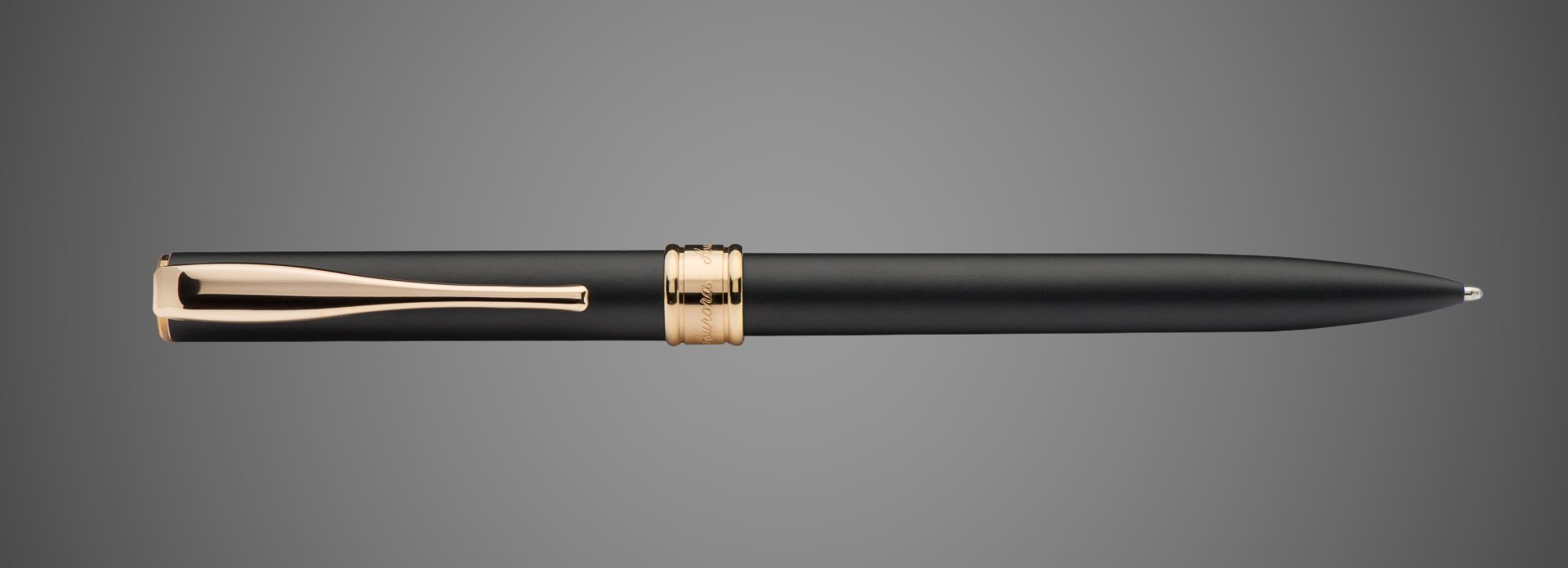 Шариковая ручка Aurora Magellano Black GT, в подарочной коробке, Металлы: золото, смола эпоксидная