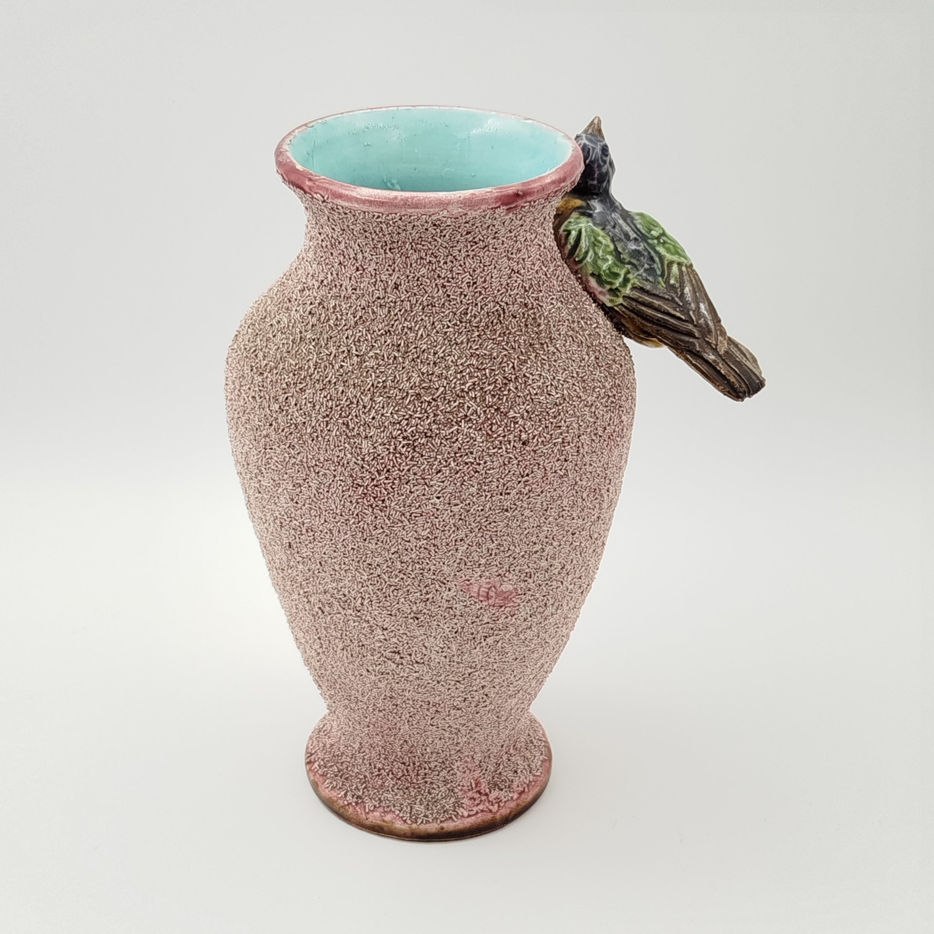 Ваза "Птица на розе", фаянс, роспись, Европа, 1980-1990 гг.