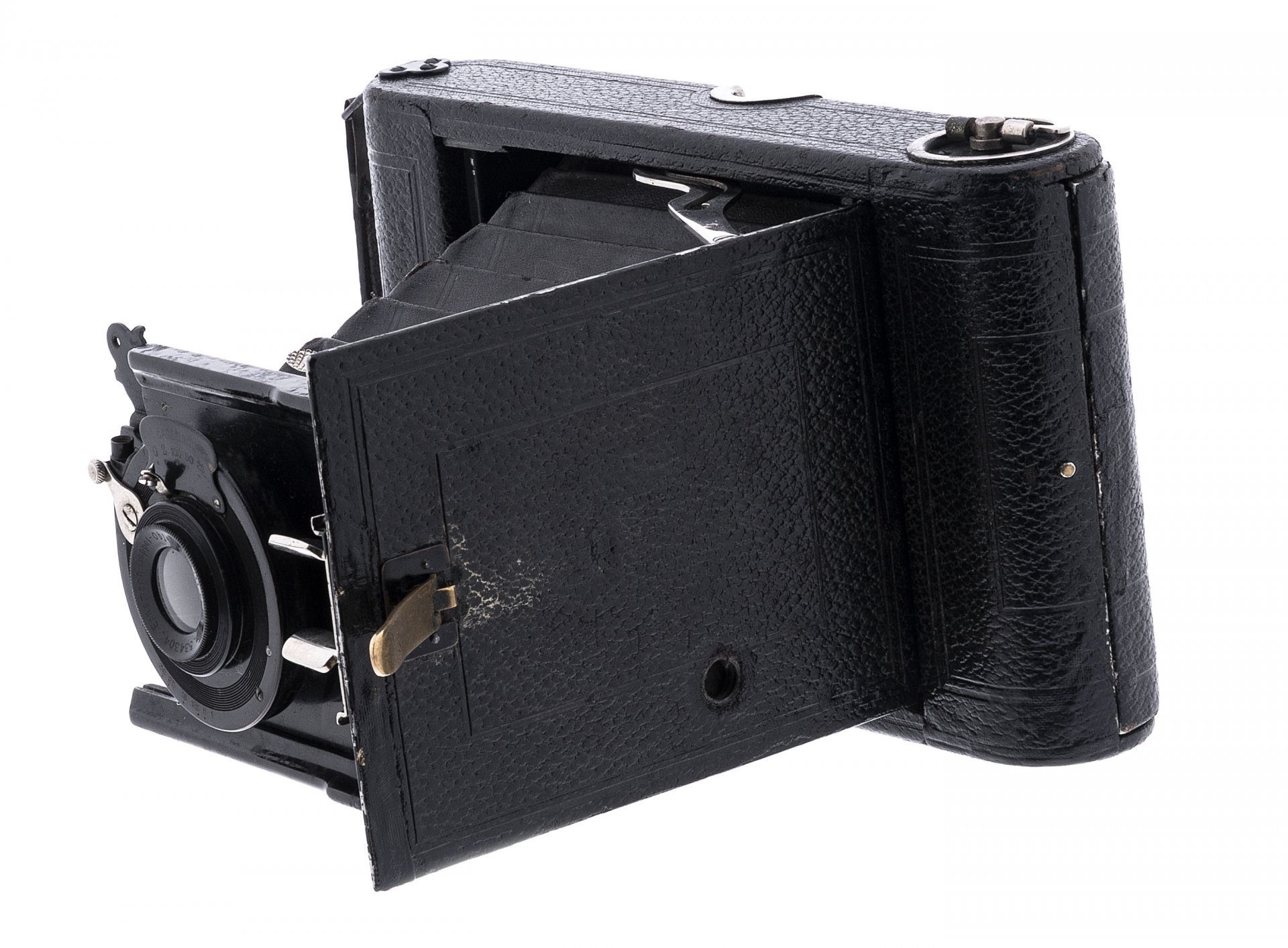 Фотоаппарат складной "Ernemann" с объективом Doppel-Objektiv 1:11.f=12,5 cm, металл, кожа, дерево, производитель "Ernemann", 1925-1940 гг., Ernemann