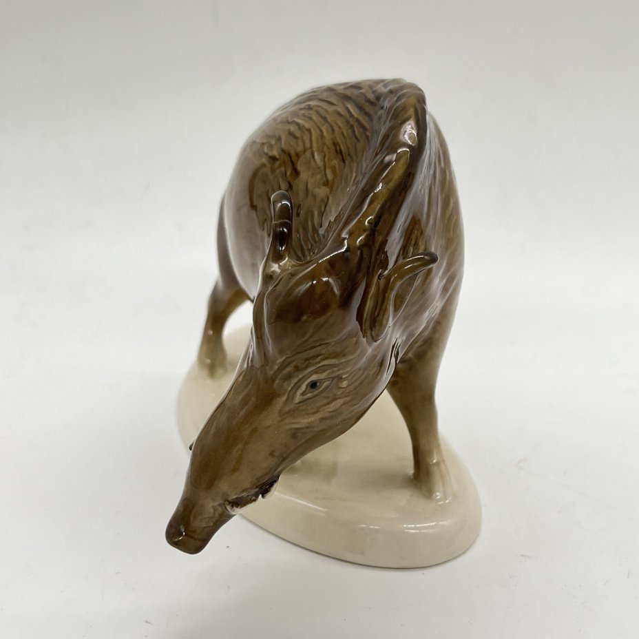 Статуэтка "Кабан", фарфор, Астраханский фарфоровый завод «Сциталис», Российская Федерация, 1991-2010 гг.