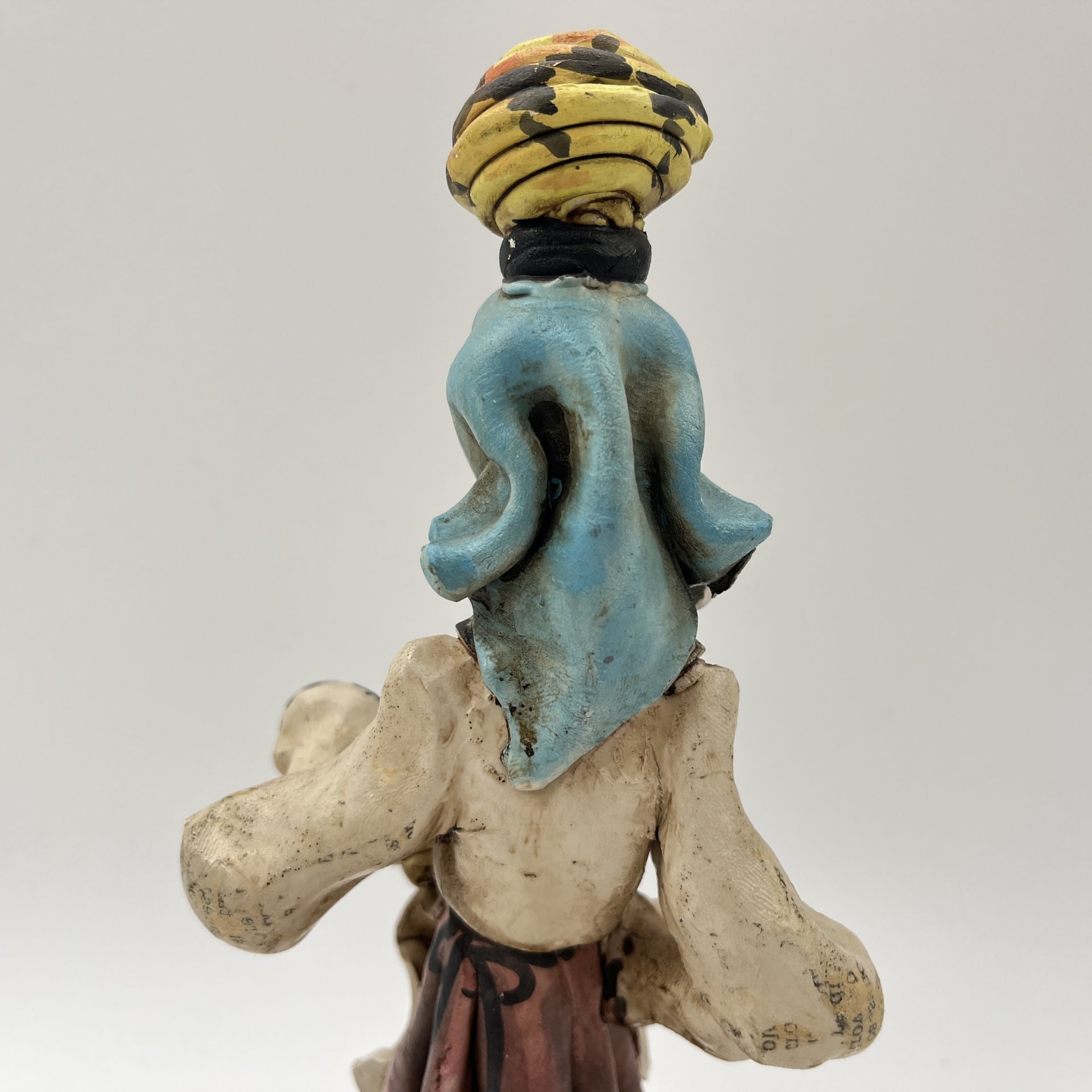 Статуэтка "Сардинская крестьянка с корзинами", Stelio Mola Cagliari, Ceramiche d'Arte S. Mola, город Кальяри, Сардиния, керамика, роспись, Италия, 1960-1980 гг.