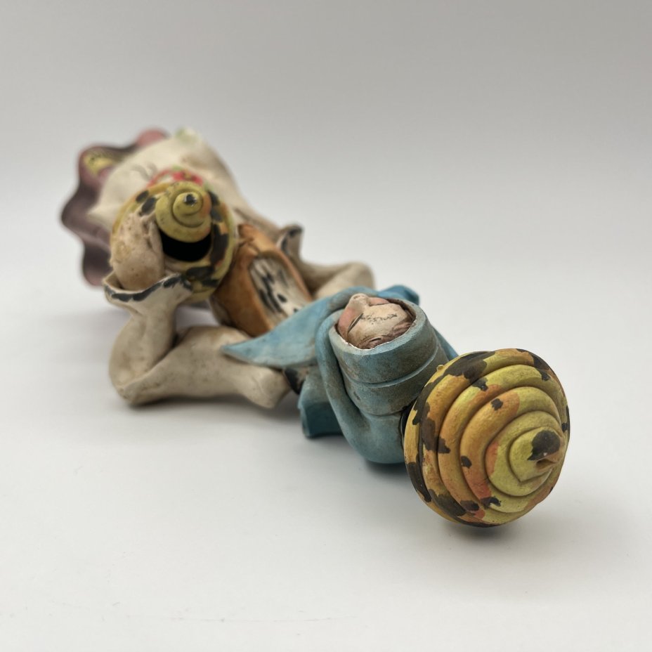 Статуэтка "Сардинская крестьянка с корзинами", Stelio Mola Cagliari, Ceramiche d'Arte S. Mola, город Кальяри, Сардиния