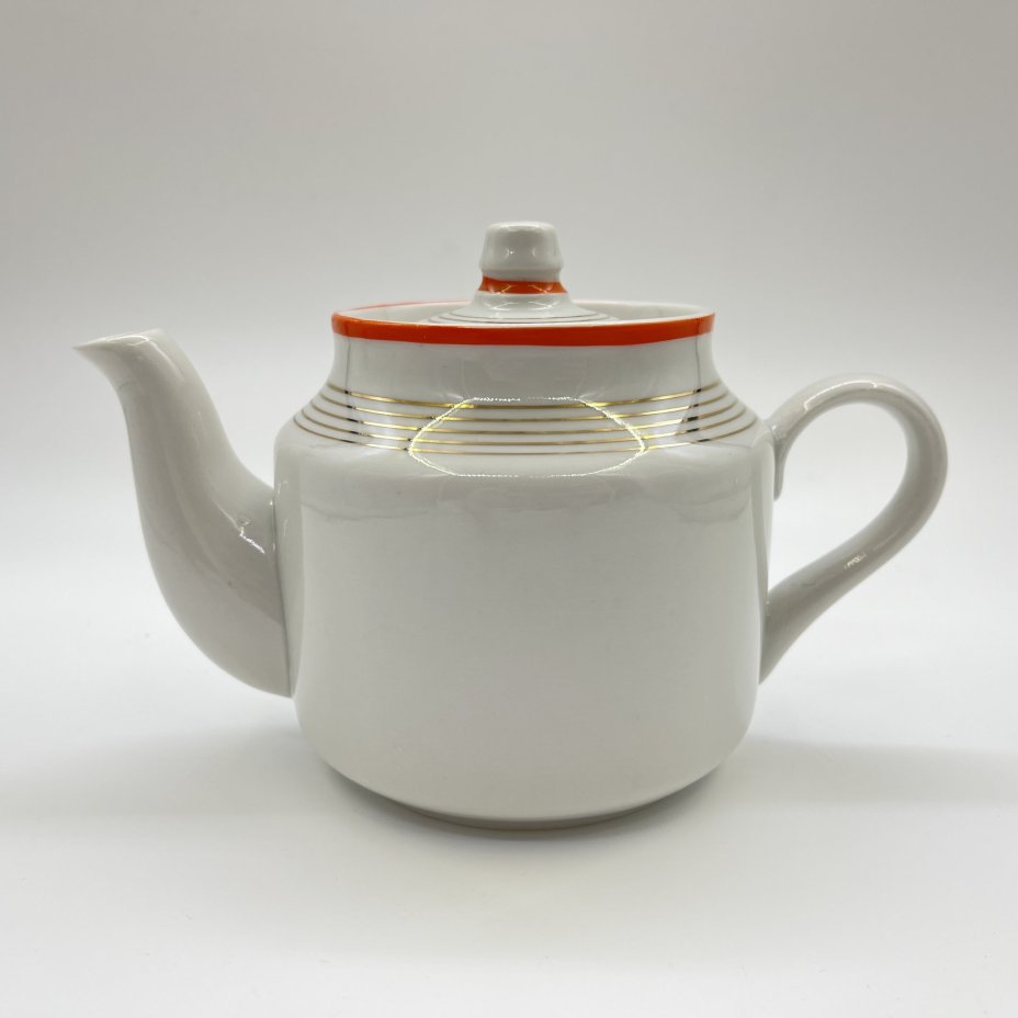 Чайник заварочный, фарфор, золочение, Дмитровский фарфоровый завод (ДФЗ Вербилки), СССР, 1965-1991 гг.