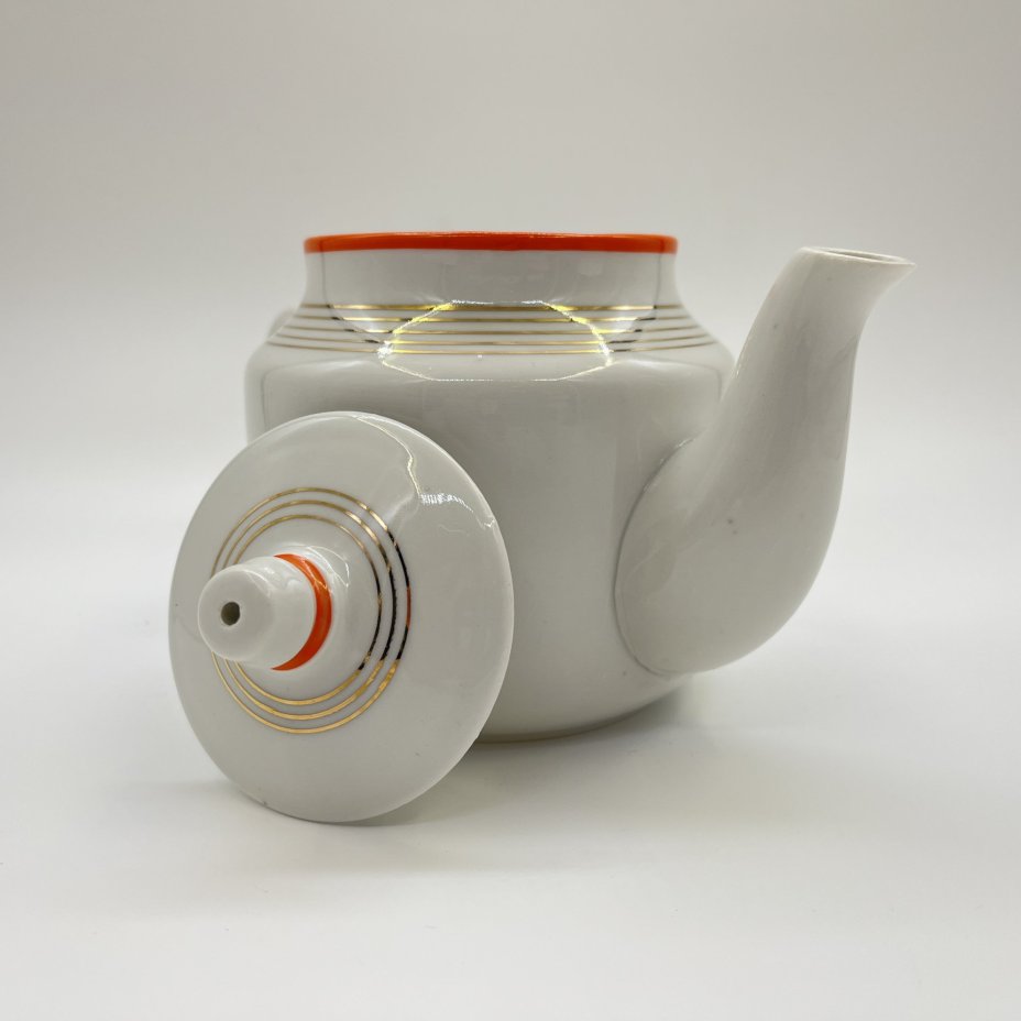 Чайник заварочный, фарфор, золочение, Дмитровский фарфоровый завод (ДФЗ Вербилки), СССР, 1965-1991 гг.