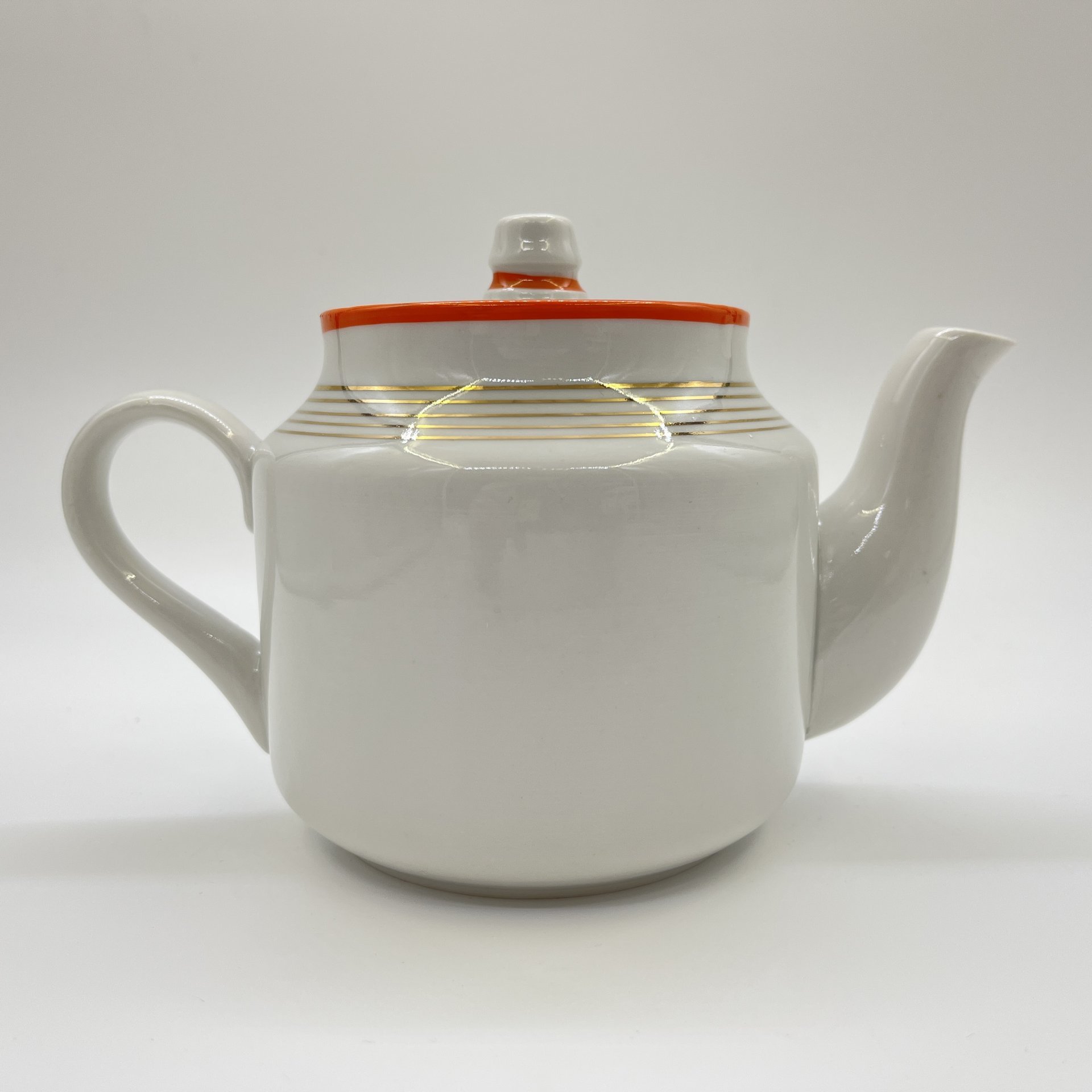Чайник заварочный, фарфор, золочение, Дмитровский фарфоровый завод (ДФЗ Вербилки), СССР, 1965-1991 гг.