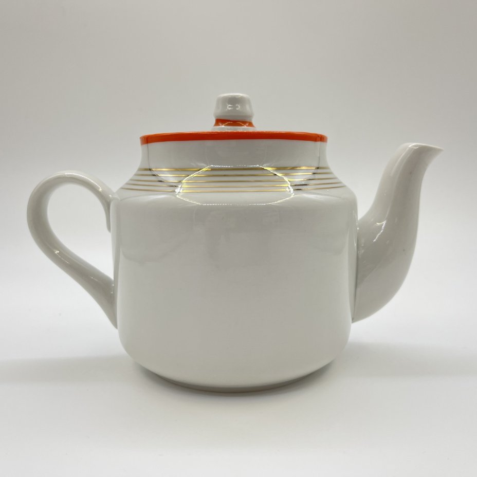 Чайник заварочный, фарфор, золочение, Дмитровский фарфоровый завод (ДФЗ Вербилки), СССР, 1965-1991 гг.