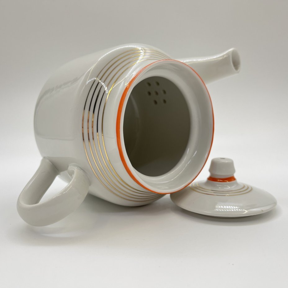 Чайник заварочный, фарфор, золочение, Дмитровский фарфоровый завод (ДФЗ Вербилки), СССР, 1965-1991 гг.