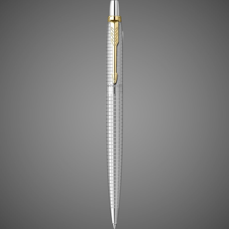 Шариковая ручка Parker "Jotter 70th Stainless Steel GT", стержень: Mblue (толщина линии 1,0мм) в подарочной коробке, Металлы: металл, нержавеющая сталь