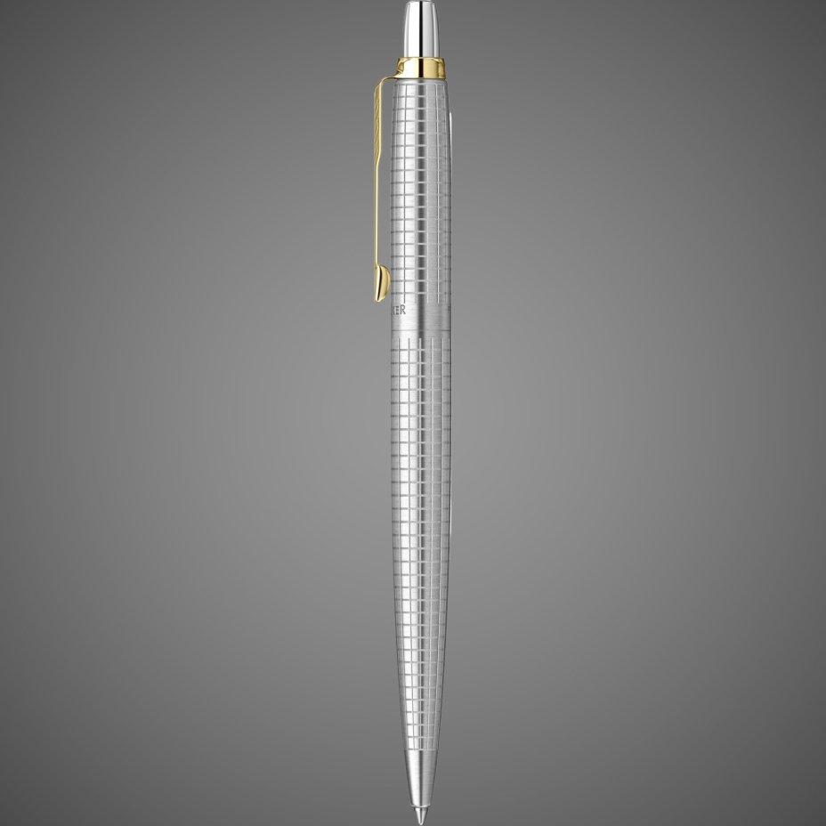 Шариковая ручка Parker "Jotter 70th Stainless Steel GT", стержень: Mblue (толщина линии 1,0мм) в подарочной коробке, Металлы: металл, нержавеющая сталь