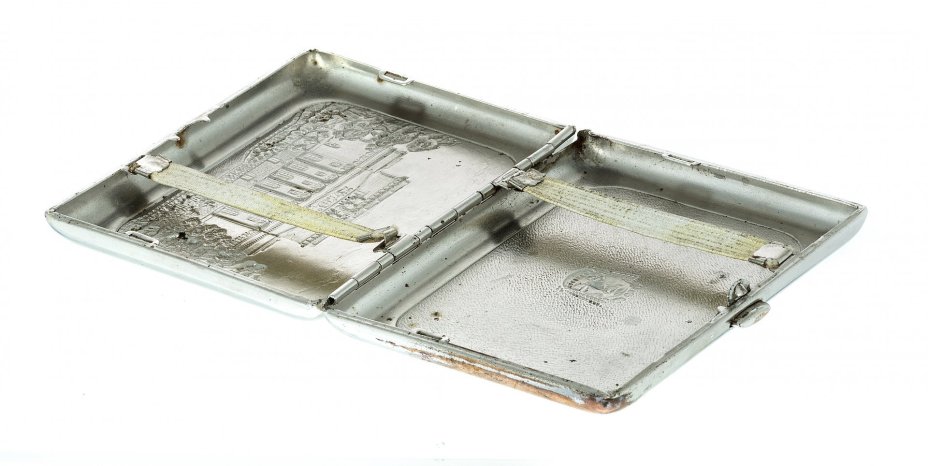 Портсигар "Александринский театр", латунь, серебрение, СССР, 1960-1980 гг.