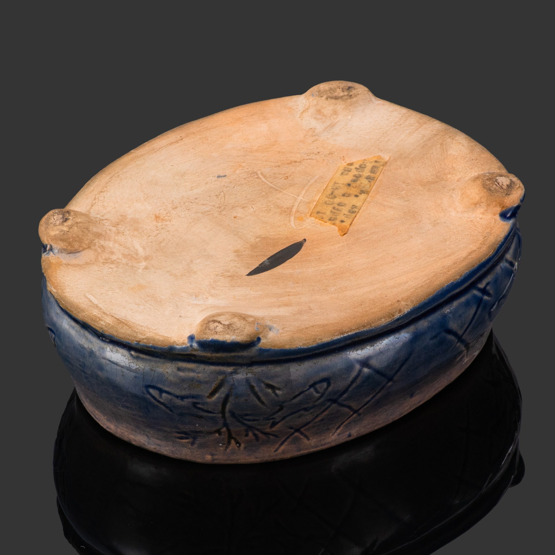 Шкатулка "Буратино на кувшинке", фаянс, крытье, роспись, СССР, 1950-1960 гг.